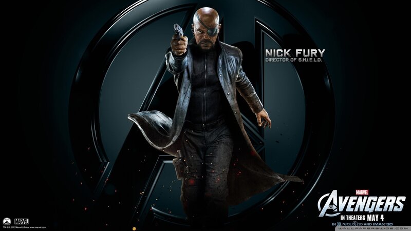 Nick Fury Holding Gun — Black