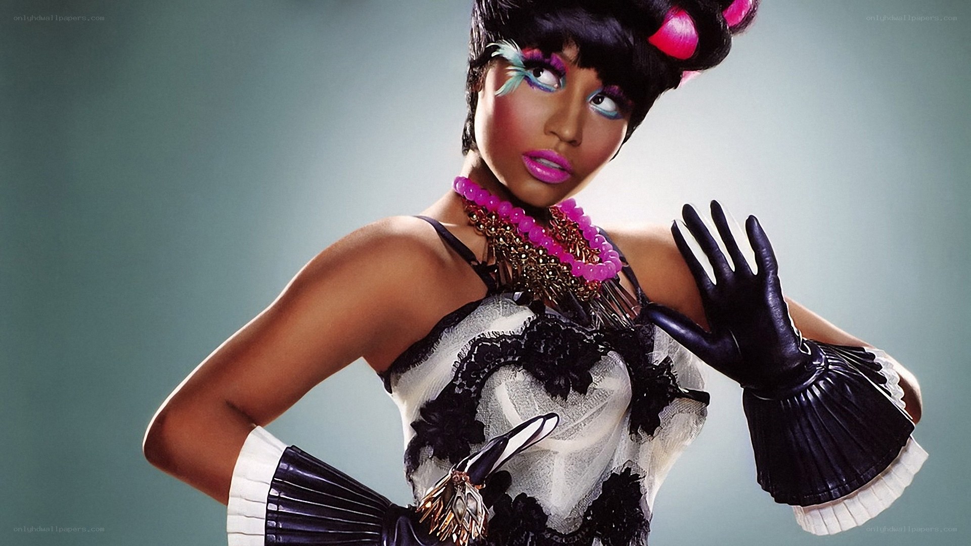 Nicki Minaj in vibrant outfit