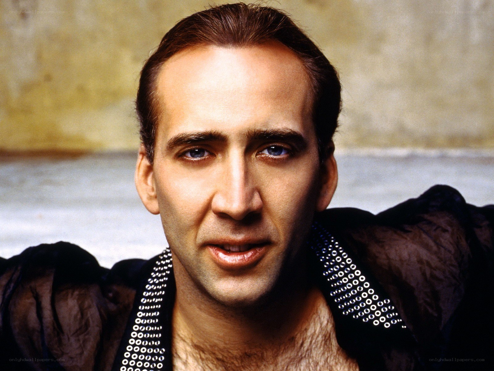 Nicolas Cage in studded jacket