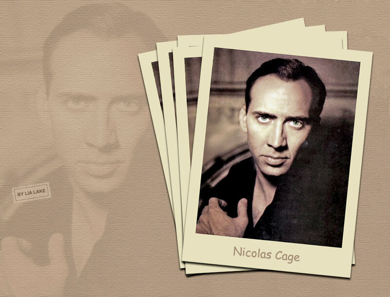 Nicolas Cage Portrait — Beige