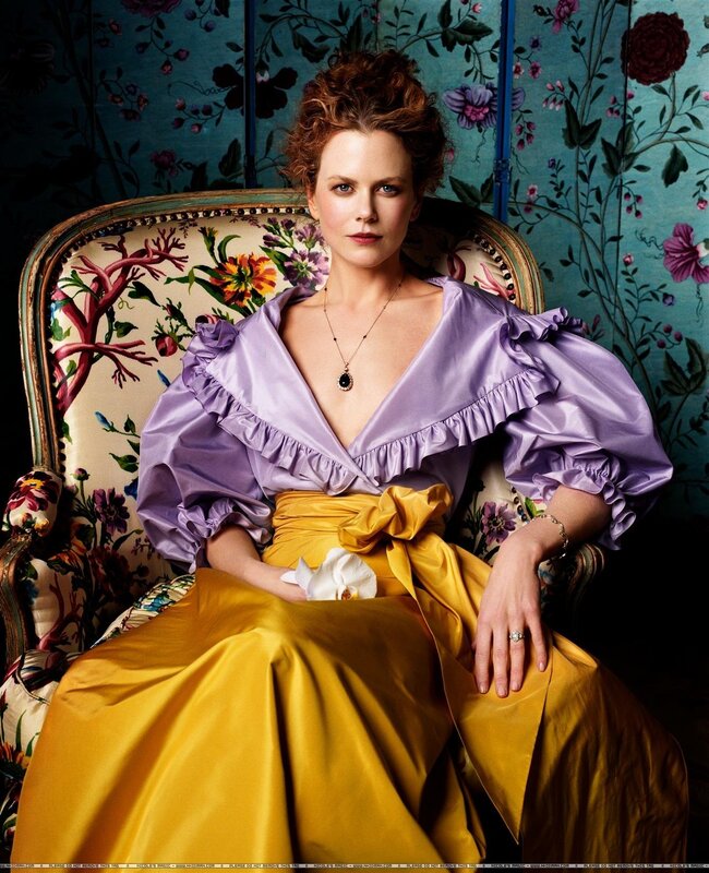 Nicole Kidman in purple and gold
