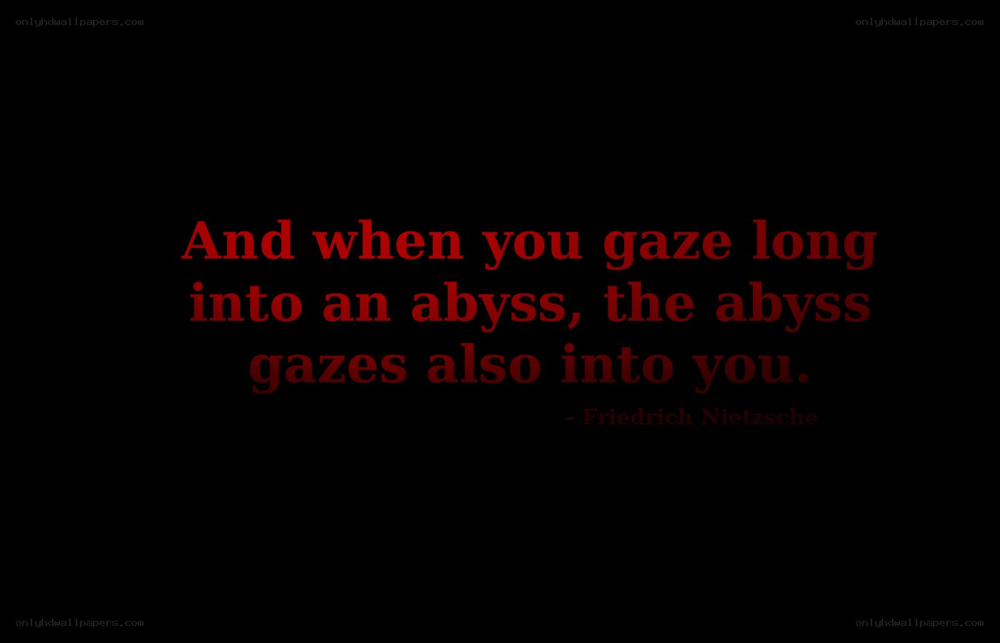 Nietzsche quote on abyss
