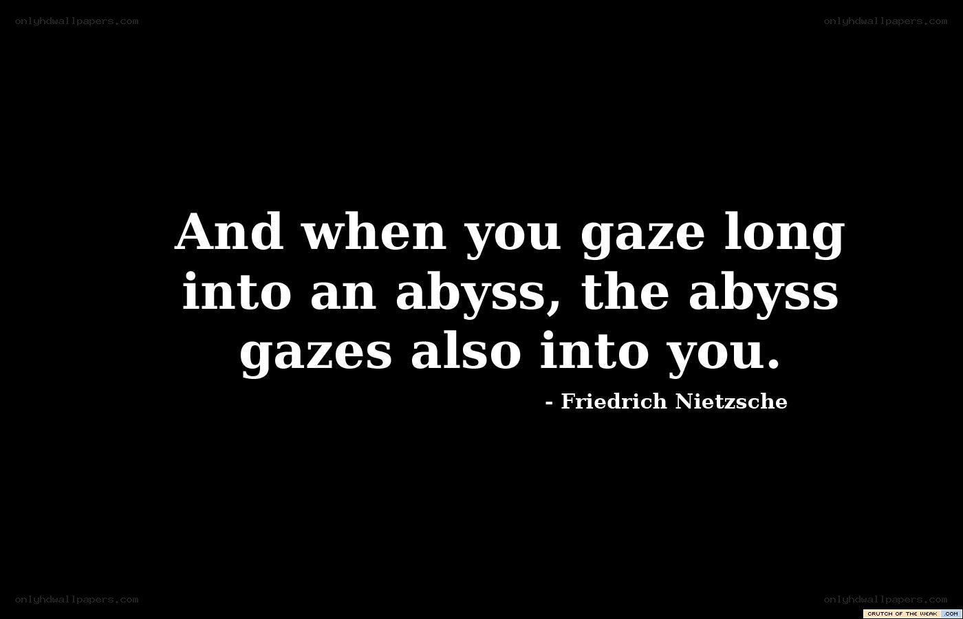 Nietzsche quote on abyss