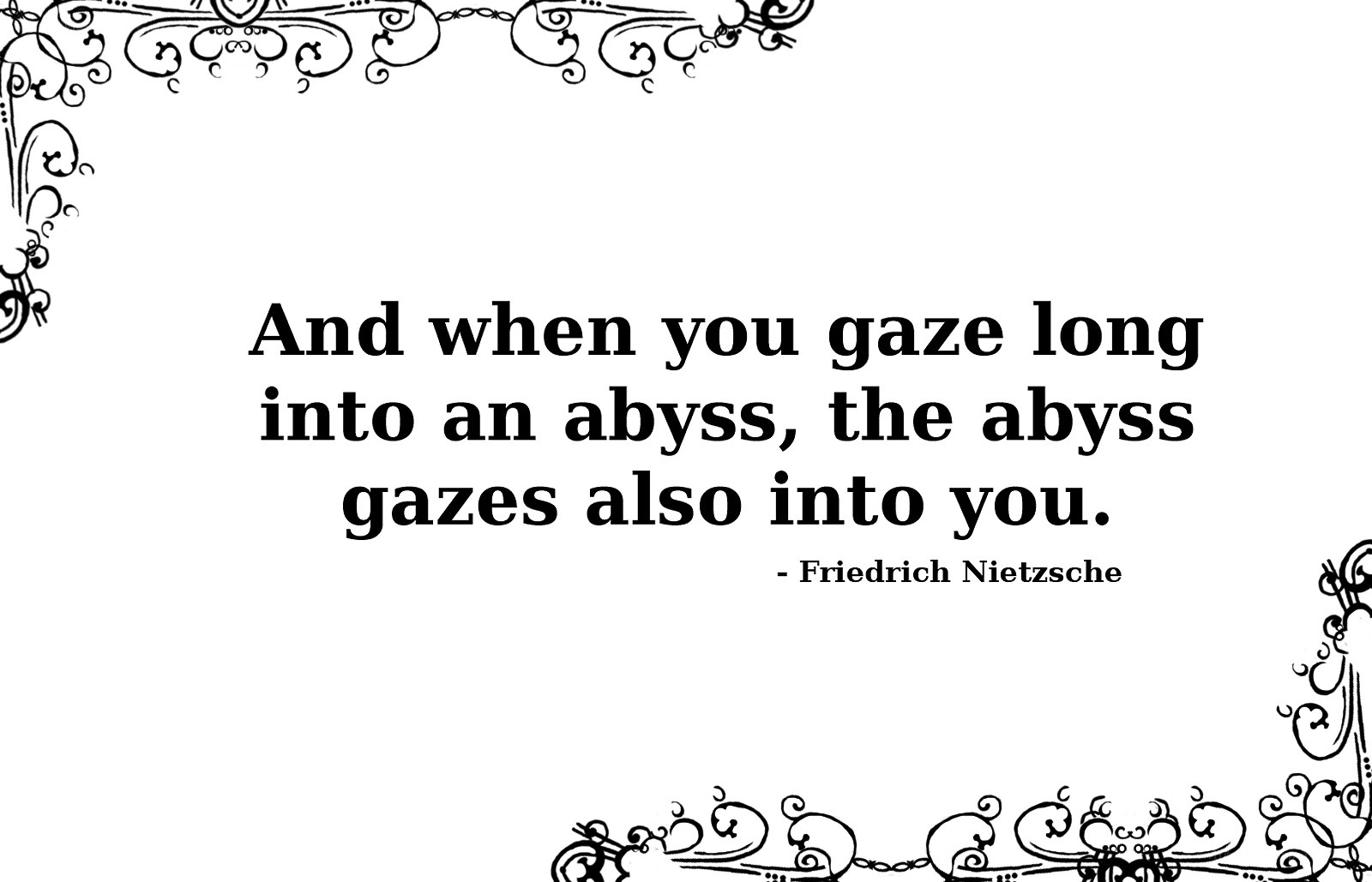 Nietzsche quote on abyss