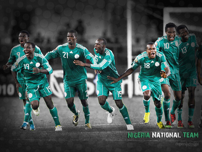 Nigeria national team celebrating