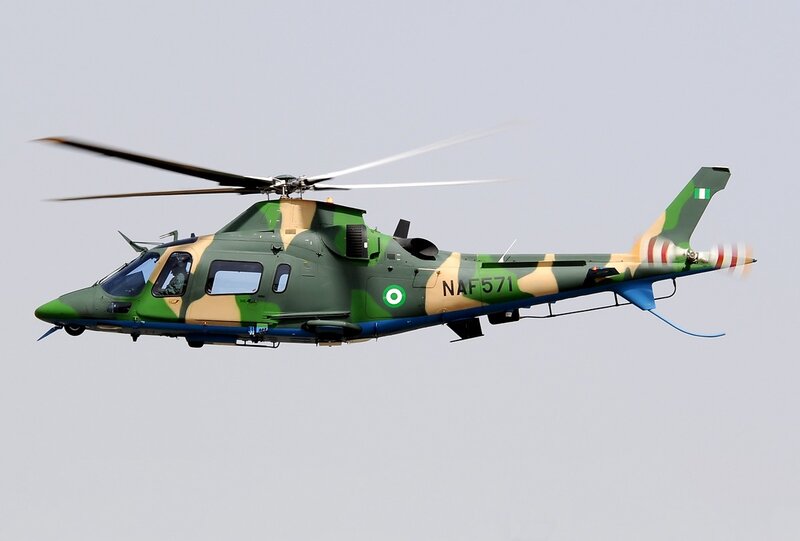 Nigerian Air Force helicopter in flight