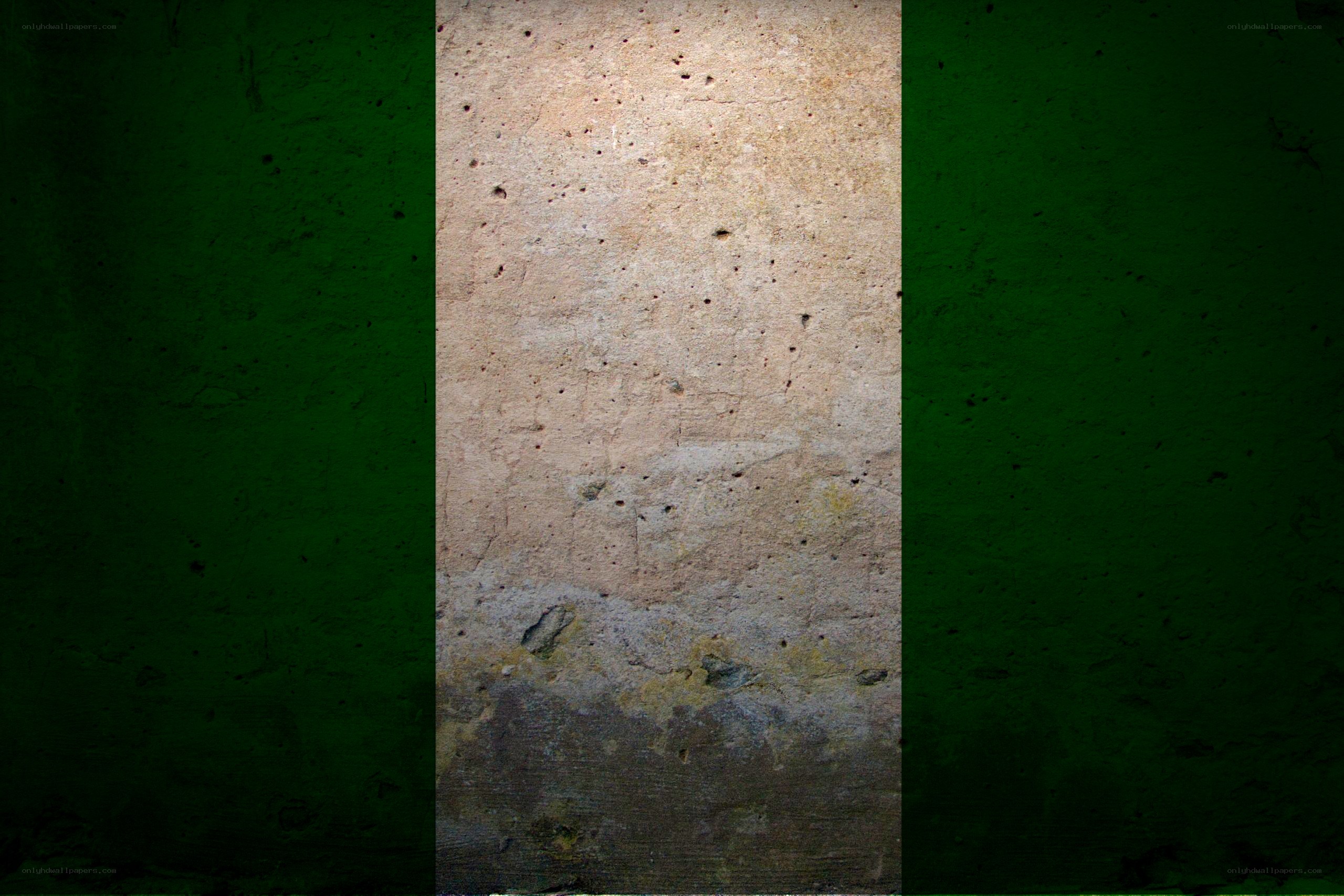 Nigerian flag on textured wall