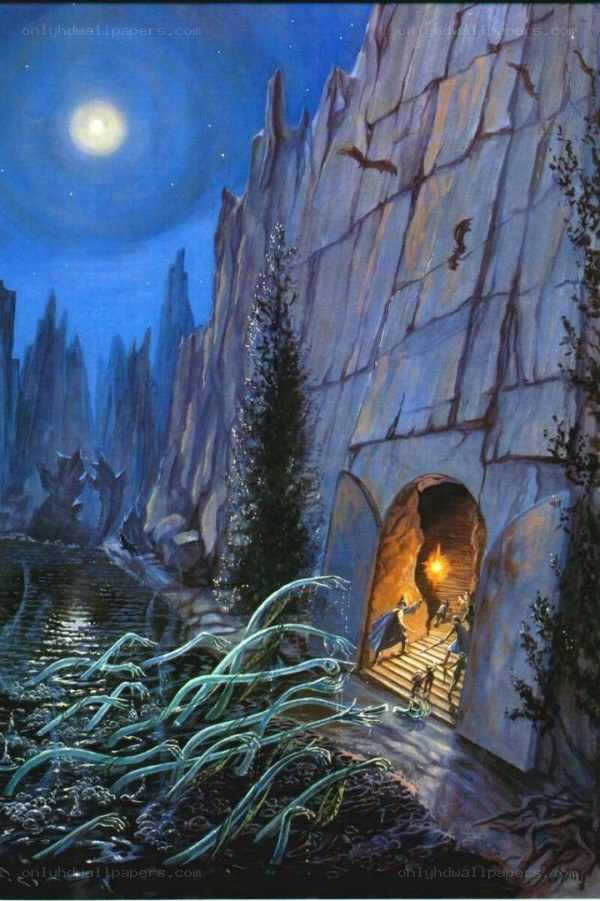 Night at the cave entrance