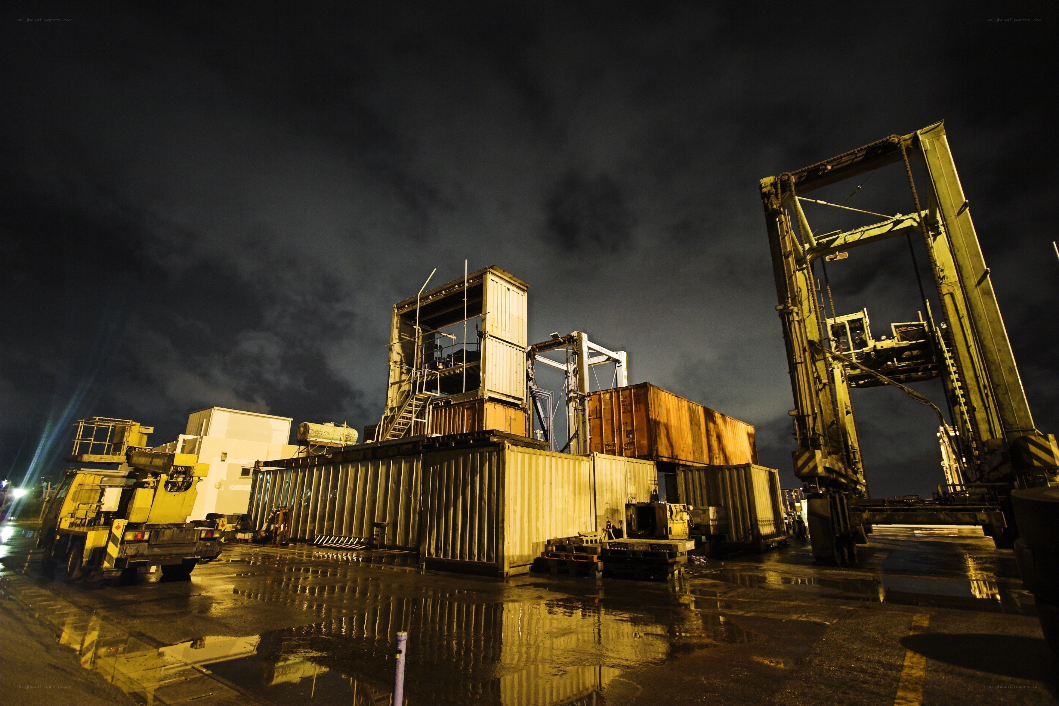 Night at the container port