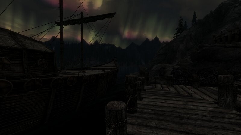 night at the dock with aurora