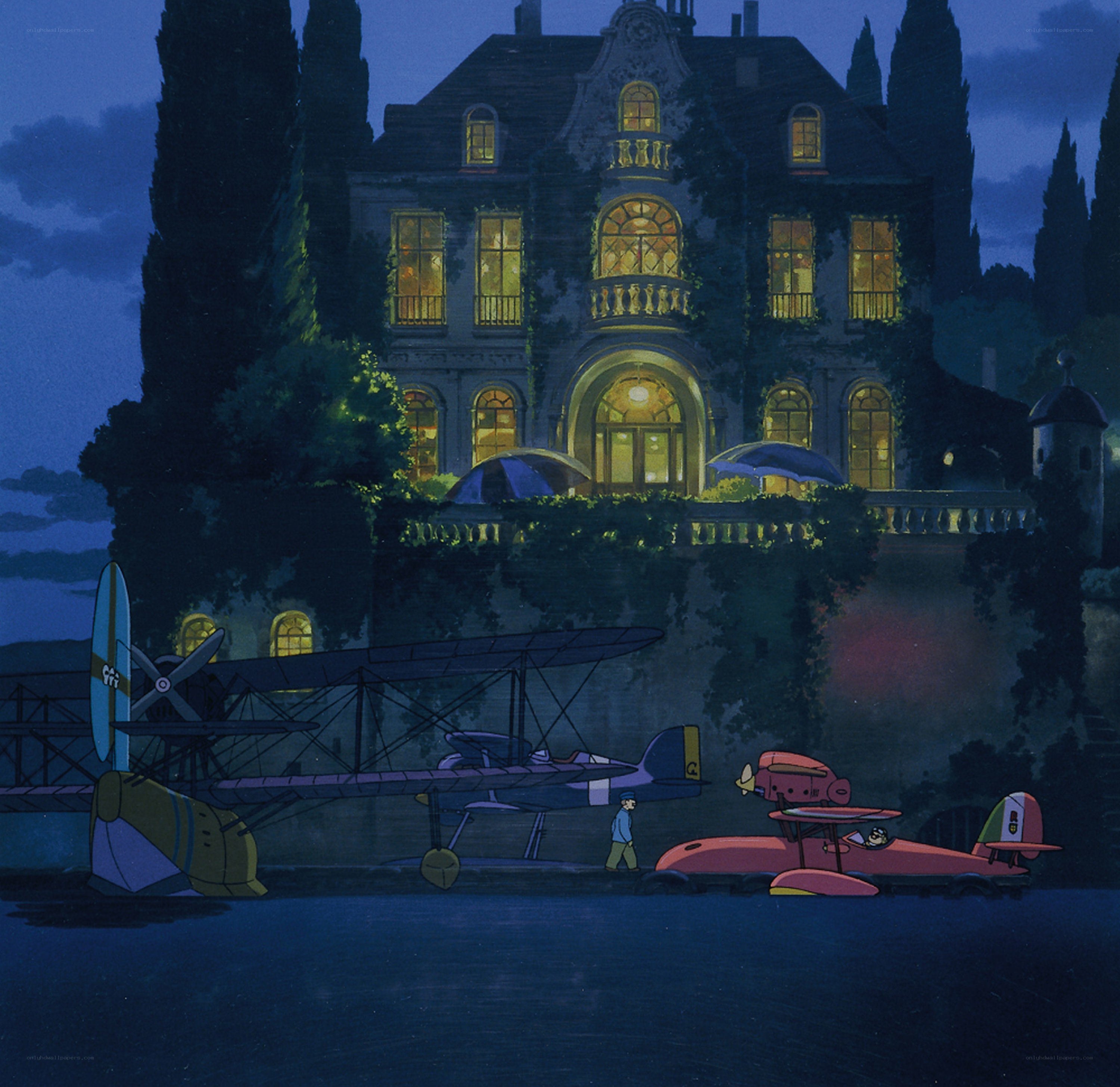 Night at the mansion with planes