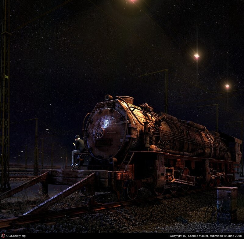 Night at the train yard