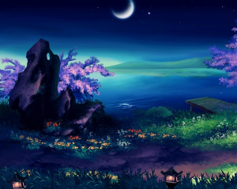 Night by the lake