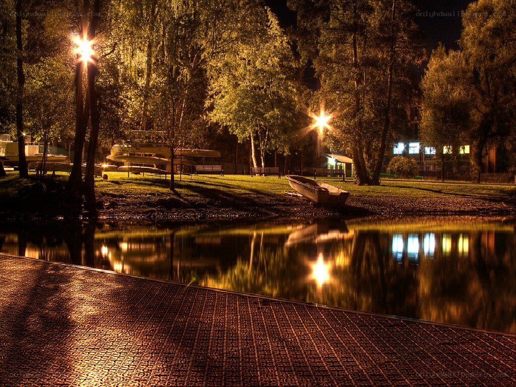 Night by the lake