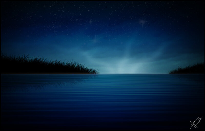 Night by the lake