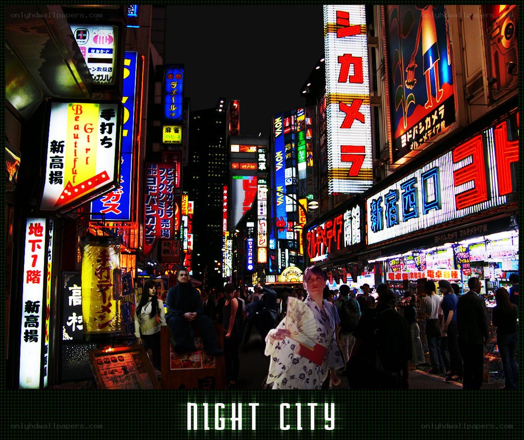 night city neon lights