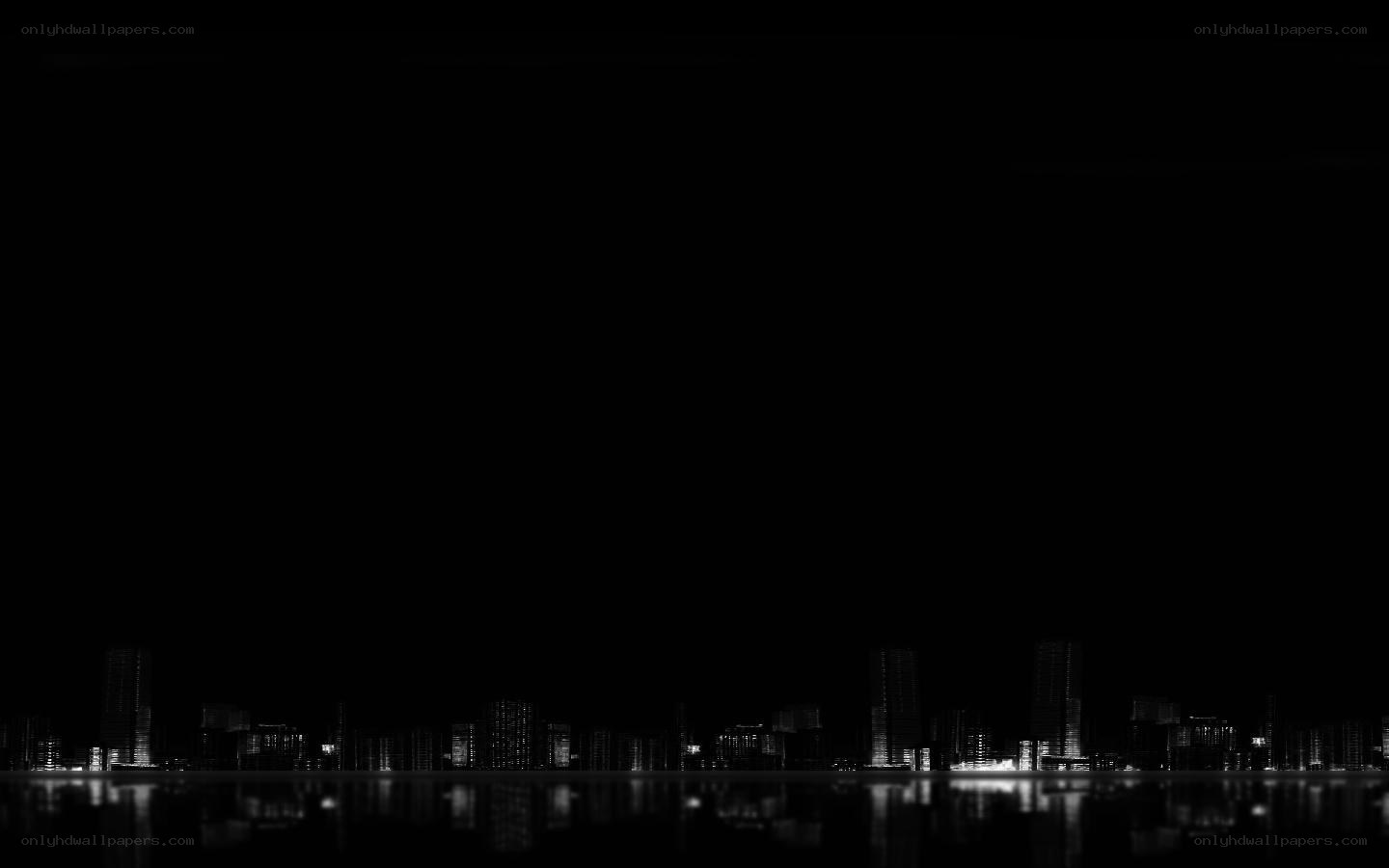 night city skyline reflection