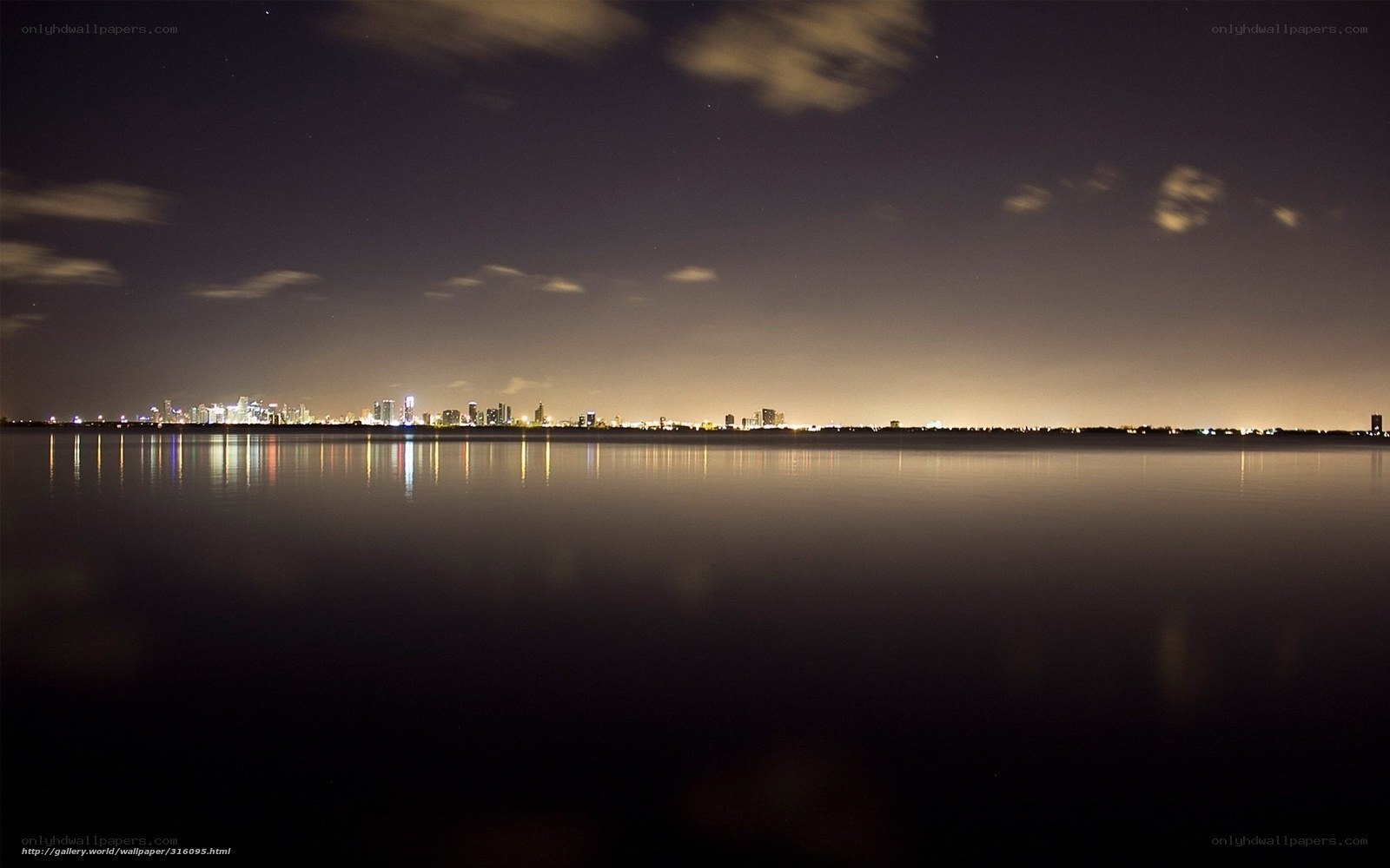 night city skyline reflection