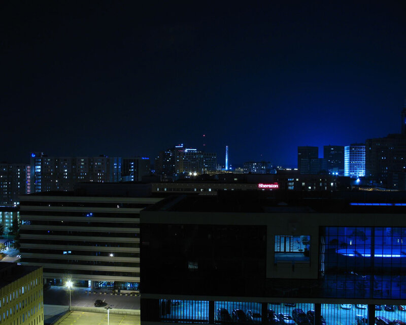 night city skyline view