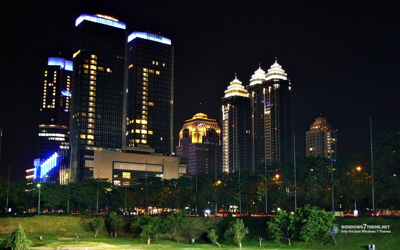 night city skyline with skyscrapers