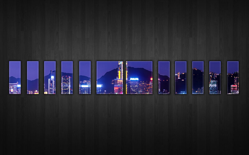Night cityscape collage
