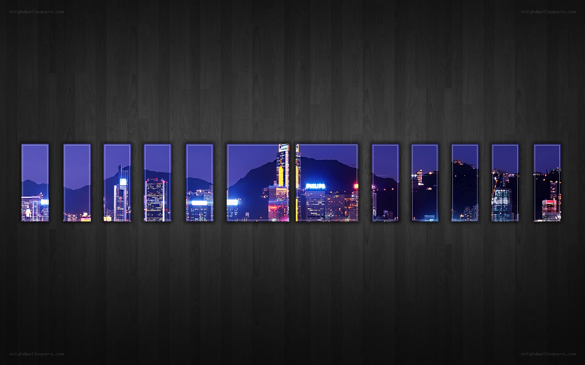 Night cityscape collage