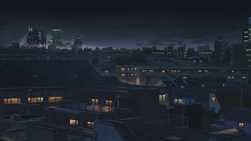 night cityscape from rooftops