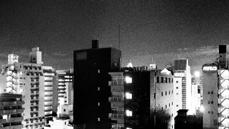 night cityscape of buildings