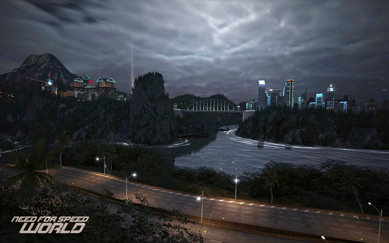 Night cityscape with bridge