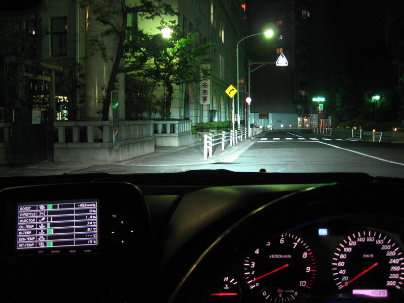 night drive in urban area