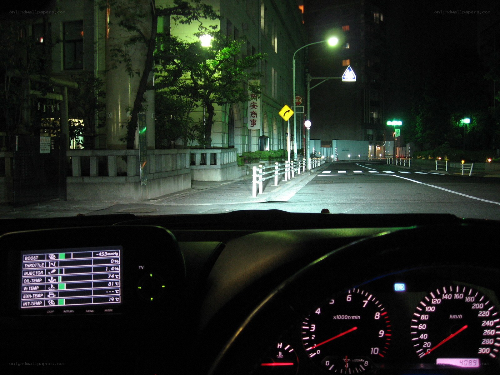night drive in urban area