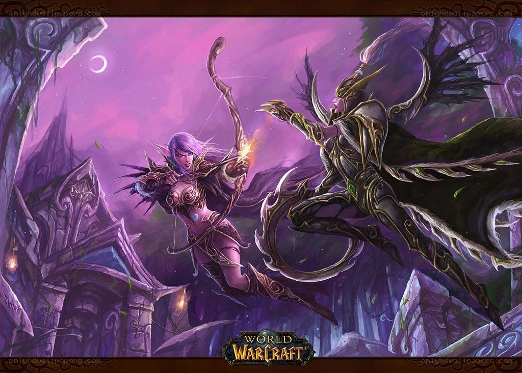 Night Elf archers in combat