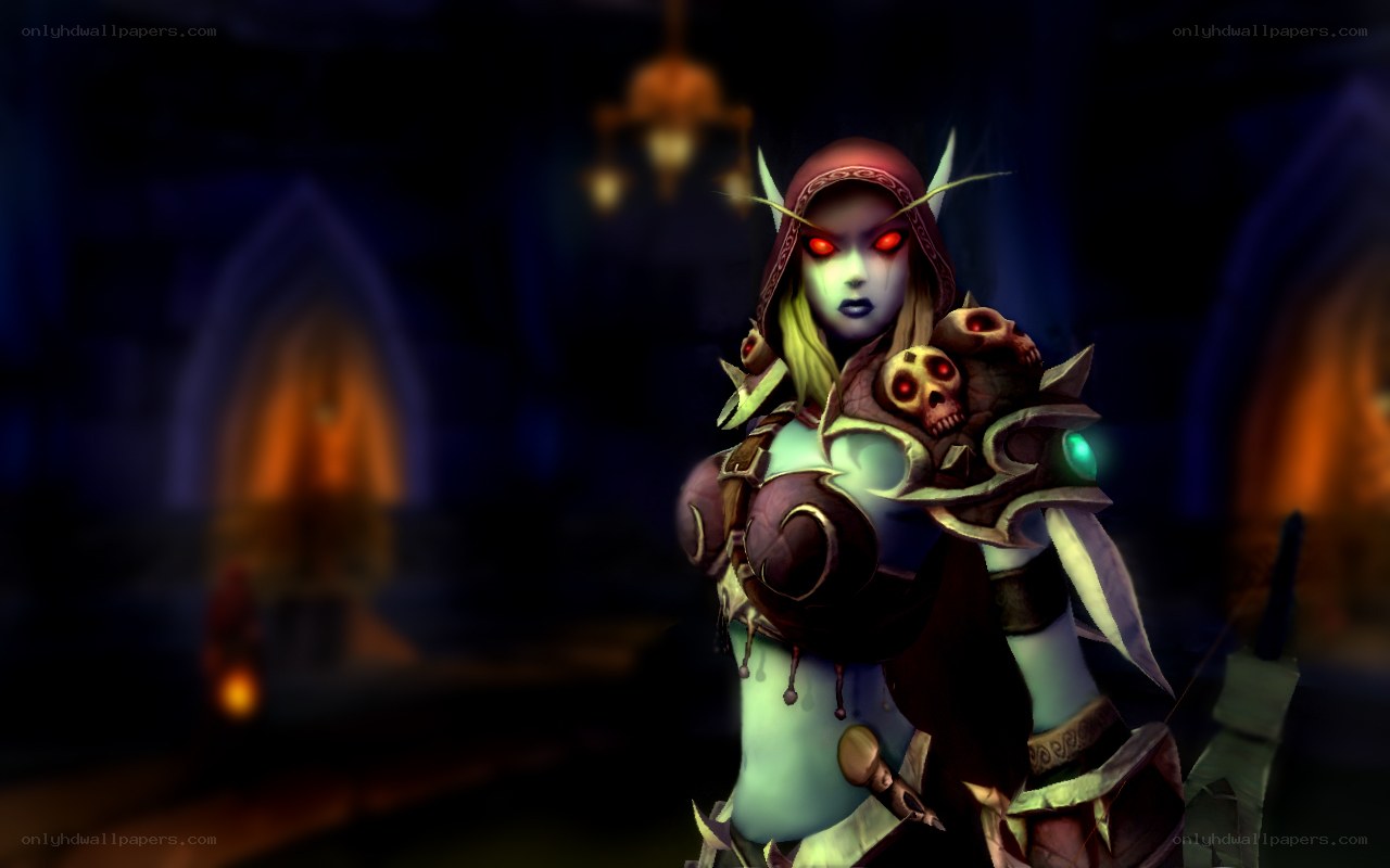 Night Elf character in dark armor