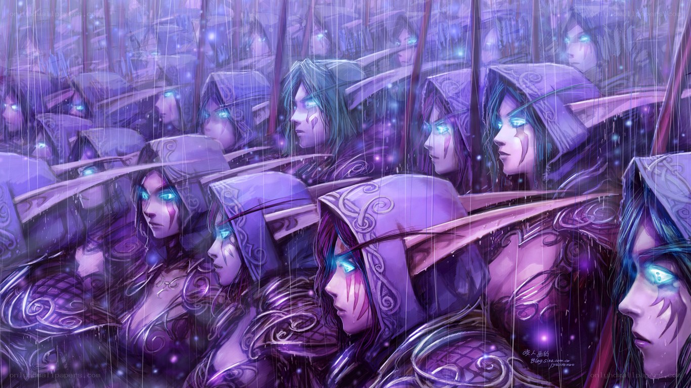 Night Elf Warriors in the Rain