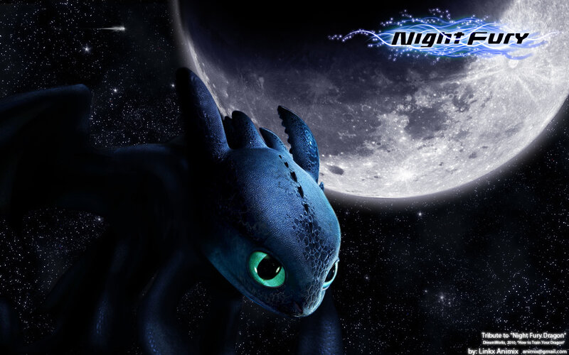 Night Fury dragon portrait