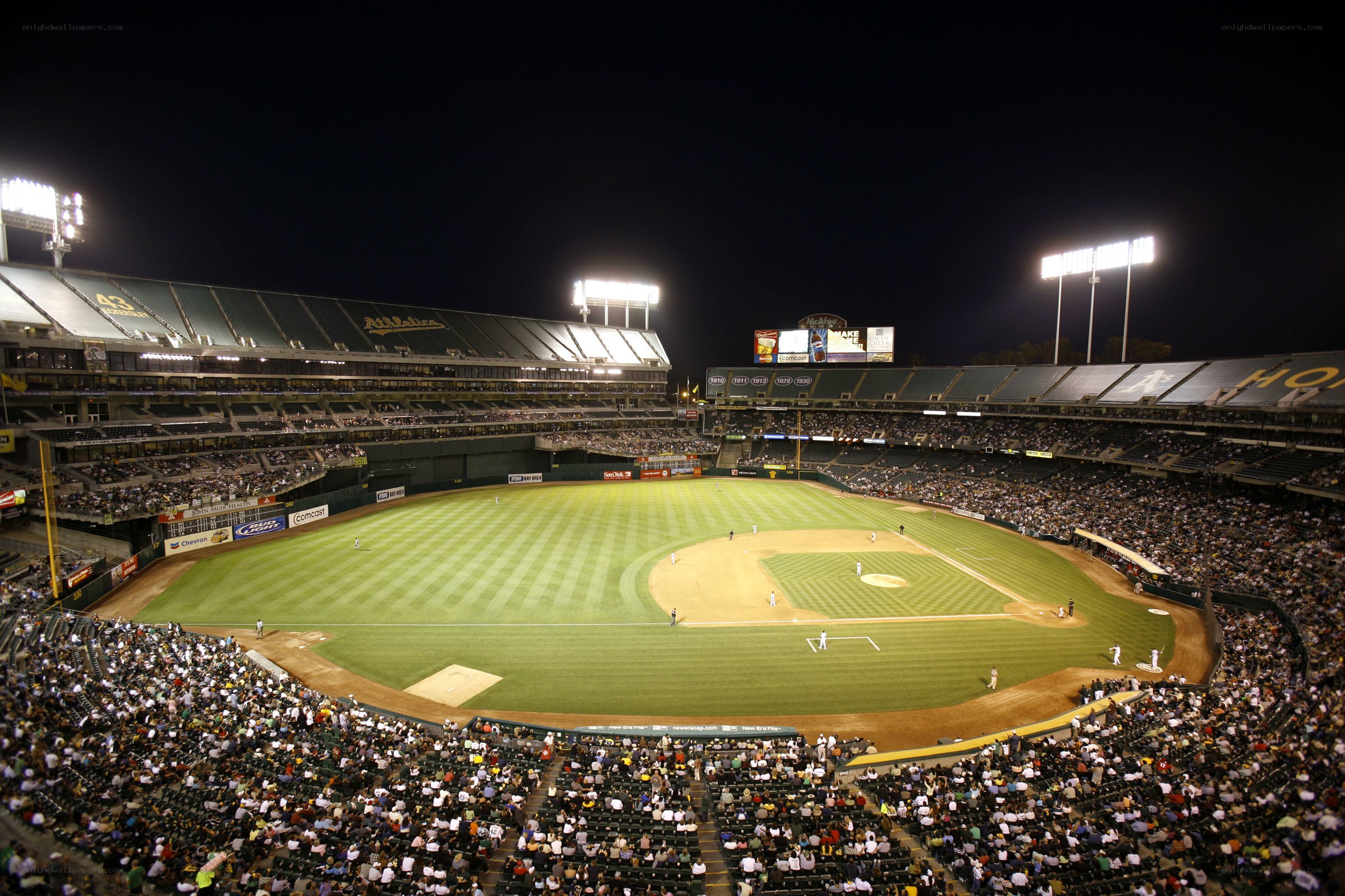 Night game at baseball stadium