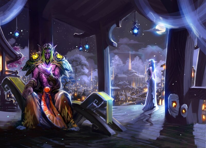 Night in the elven city