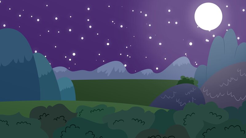 Night Landscape with Moon