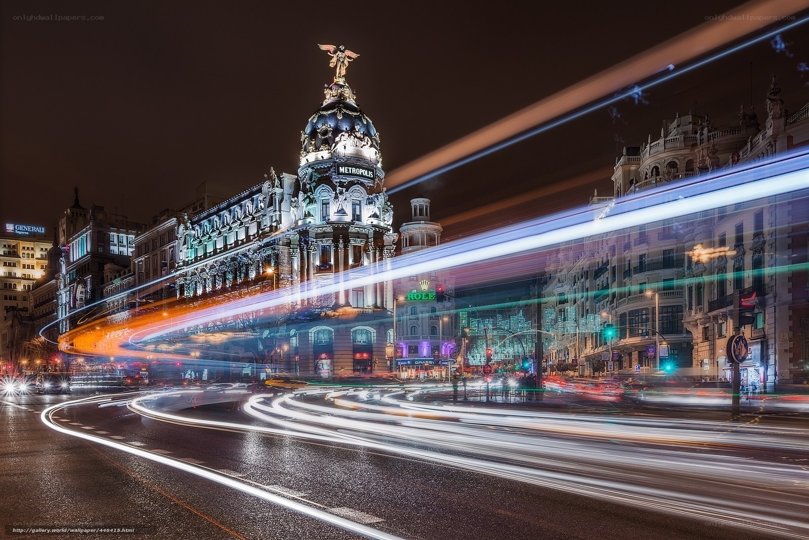 Night lights at Metropolis building