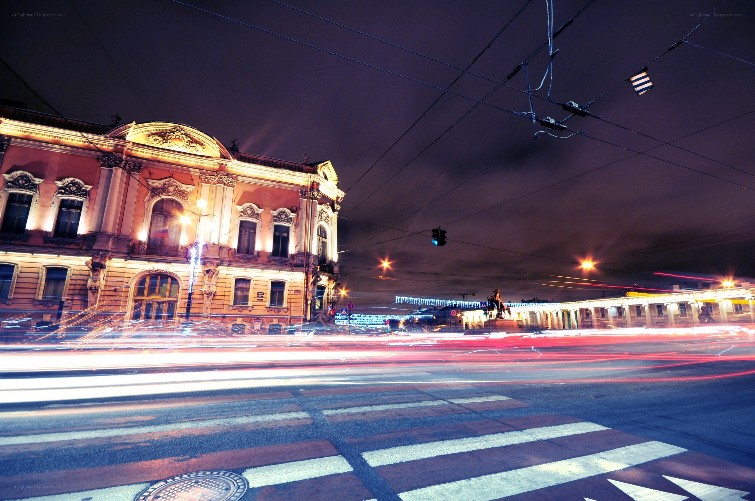 Night lights in a city