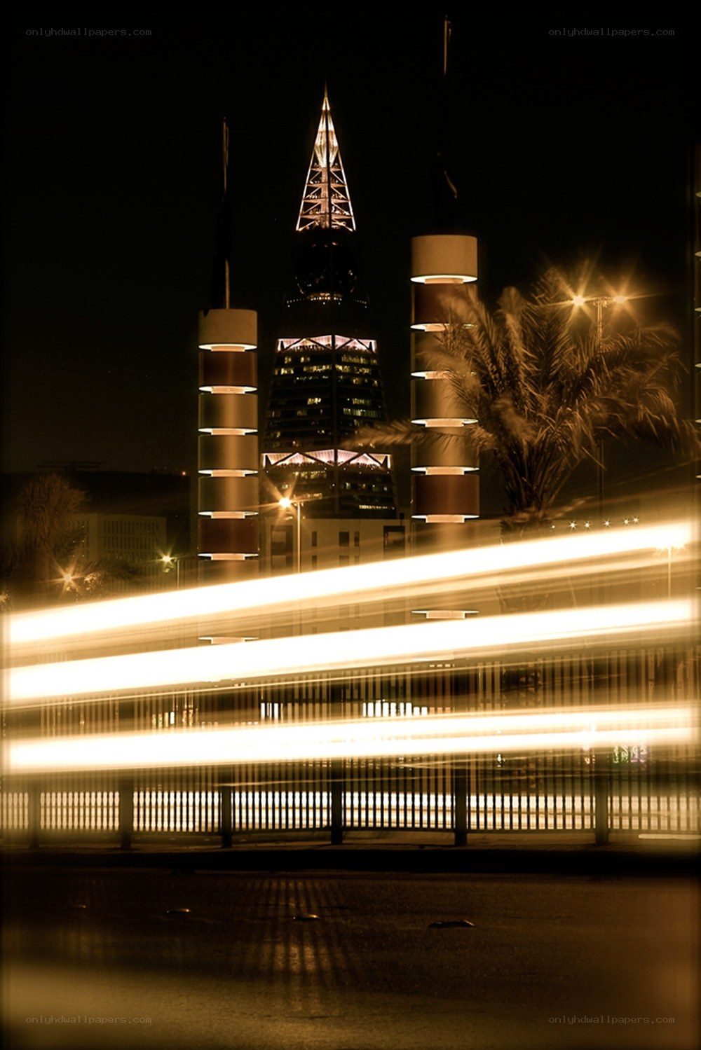 Night lights in a city