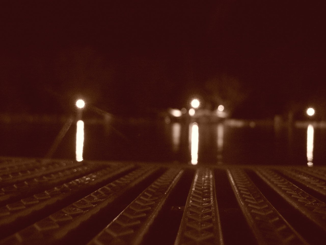 Night lights on a dock