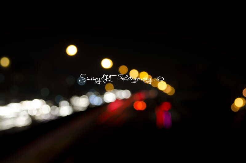 night lights on a road