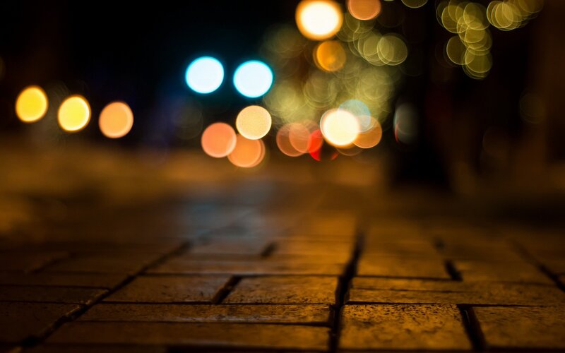night lights on pavement