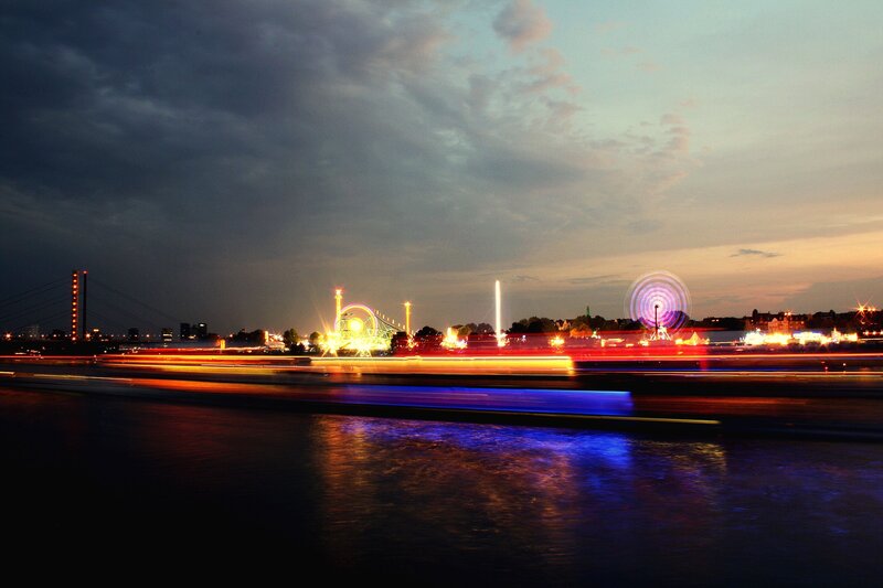 Night lights on the river
