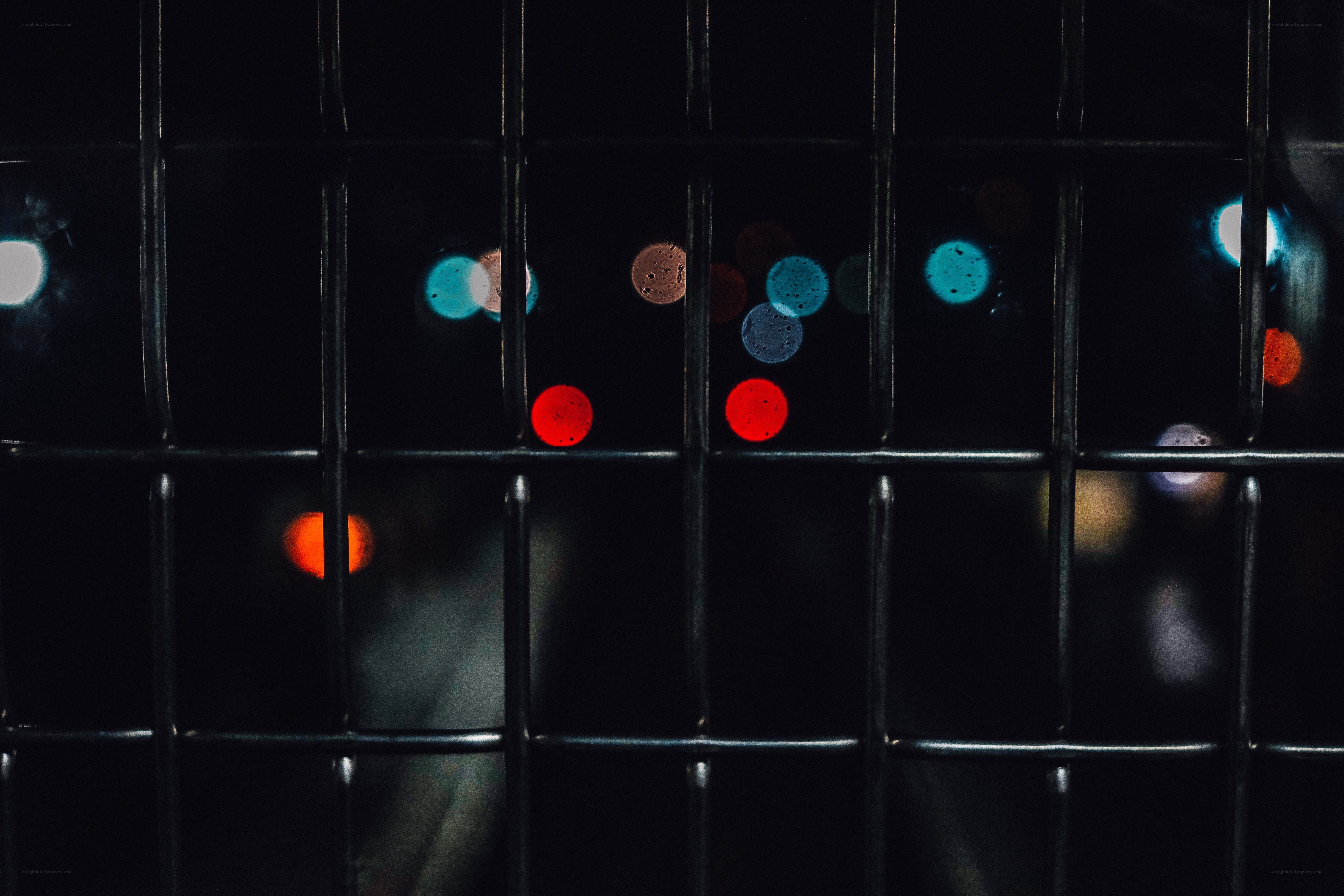 night lights through a grid