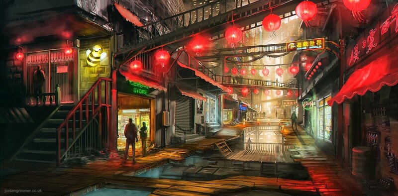Night Market Alley — Red