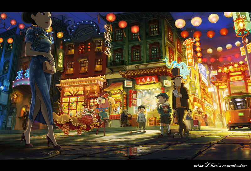 Night market in a Chinese district