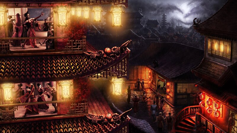 Night market in ancient China