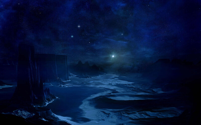 Night on an alien planet